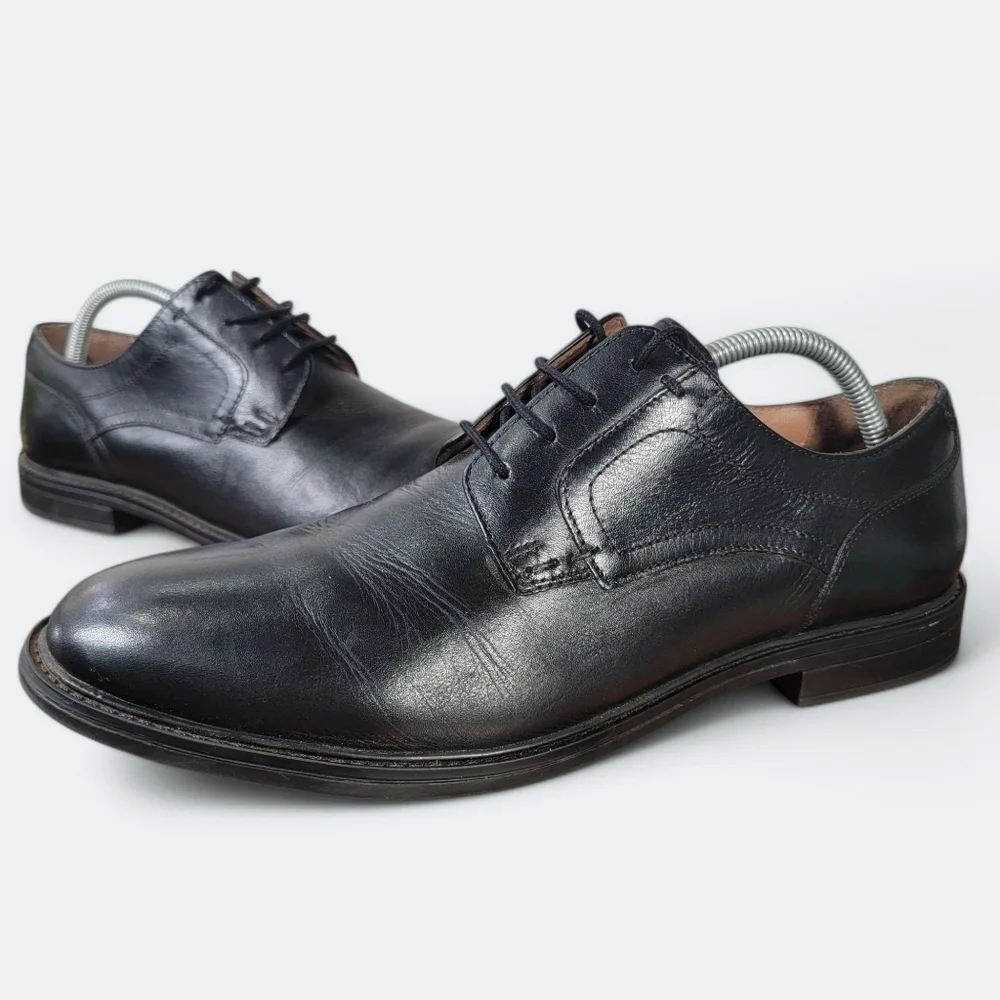 Franco Fortini Gideon Classic Black Leather Dress Shoes Memory Foam Size 11